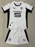 2025-26 Kids Stade Rennais away white Soccer Jersey