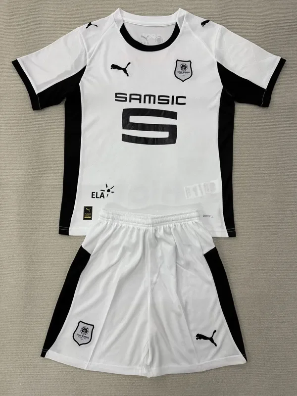 2025-26 Kids Stade Rennais away white Soccer Jersey