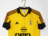 1999-00 Mens AC Milan Retro Away yellow soccer Jersey