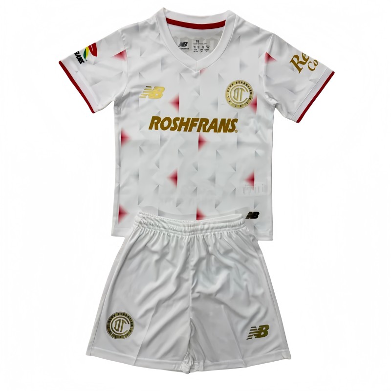 2025-26 KIDS Toluca Away white soccer jersey