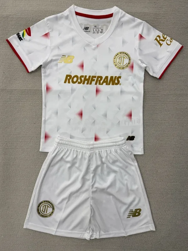 2025-26 KIDS Toluca Away white soccer jersey