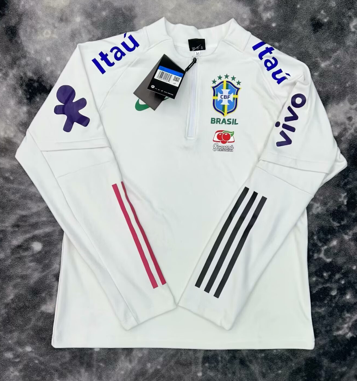 2025-26 Mens Brazil White half-pull Training jersey