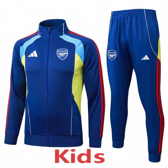 2025-26 Kids  Arsenal Royal blue jacket Tracksuit E25176#