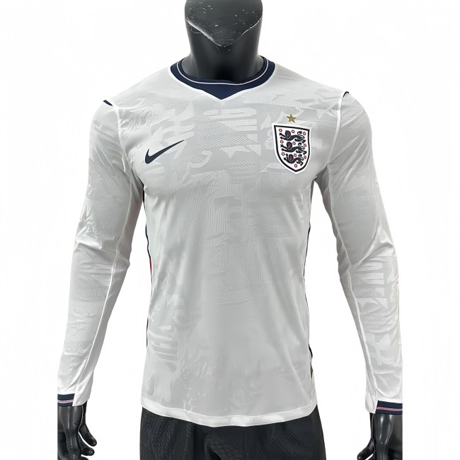 2026-27 Mens England home  white Player Version long sleeve Soccer Jersey