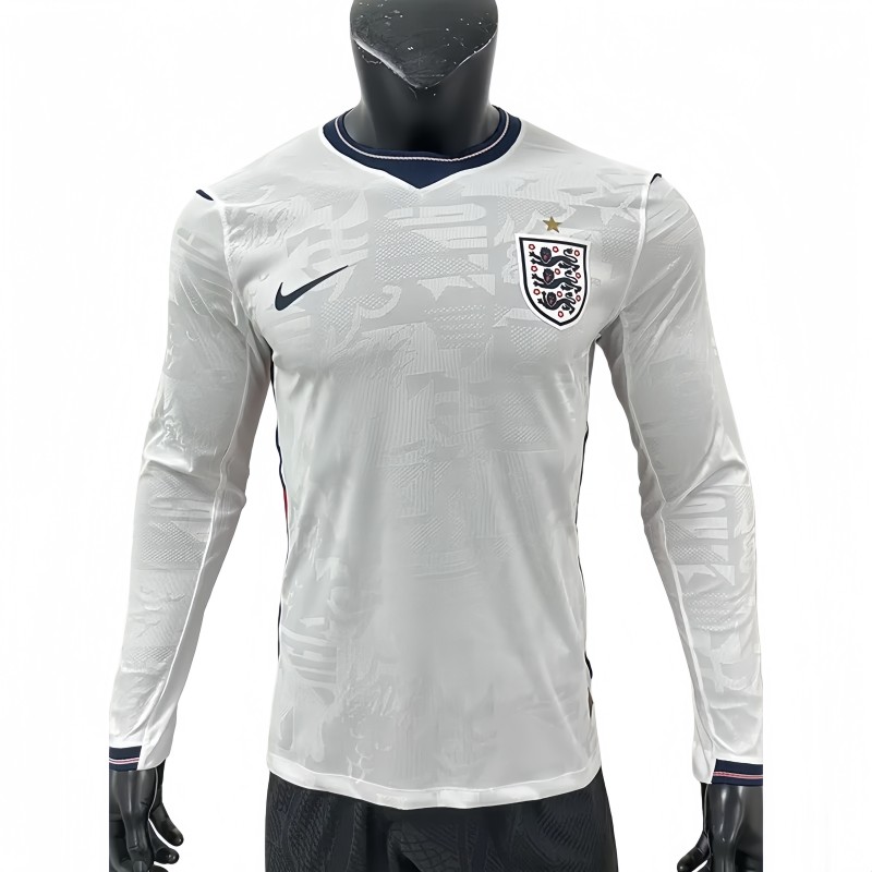 2026-27 Mens England home  white Player Version long sleeve Soccer Jersey