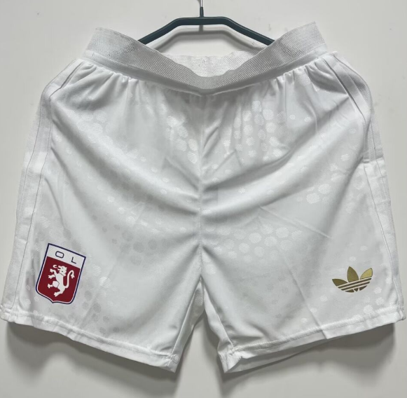 2025-26 Mens Lyon home white  player version Shorts Pants