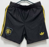 2025-26  Mens Manchester United third away Player version  black Shorts Pants