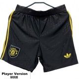 2025-26  Mens Manchester United third away Player version  black Shorts Pants