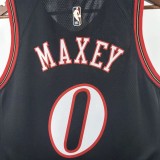 25-26 76ERS MAXEY #0 Black Top Quality Hot Pressing NBA Jersey (V领)