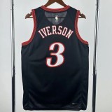 25-26 76ERS IVERSON #3 Black Top Quality Hot Pressing NBA Jersey (V领)