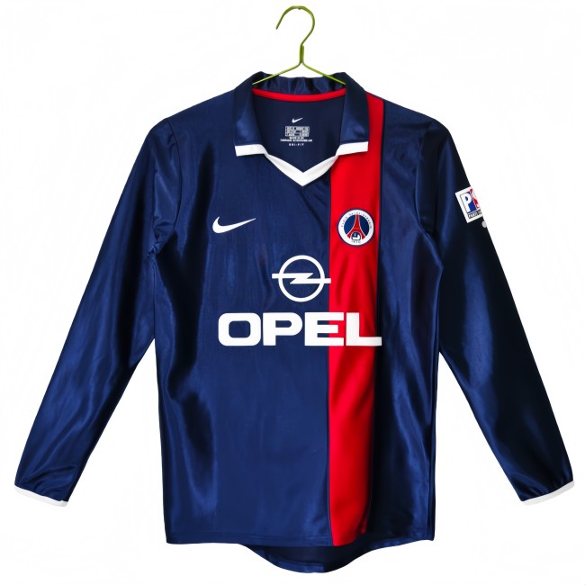 2001-02 Mens PSG home long sleeve Retro Soccer Jersey