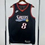 25-26 76ERS GEORGE #8 Black Top Quality Hot Pressing NBA Jersey (V领)