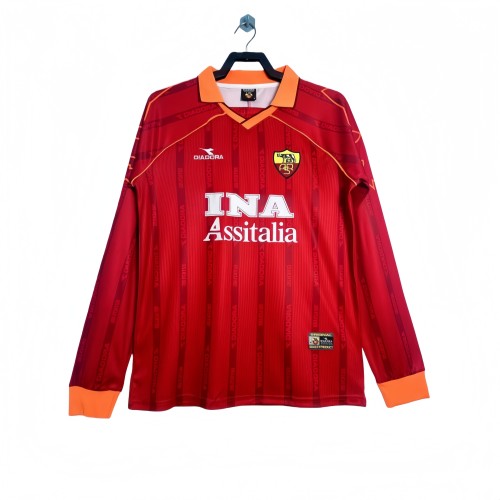 1999-00 Roma Retro home Long Sleeve Soccer Jersey