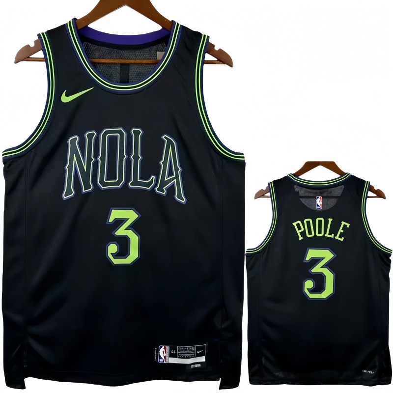 25-26 Pelicans POOLE #3 Black City Edition Top Quality Hot Pressing NBA Jersey