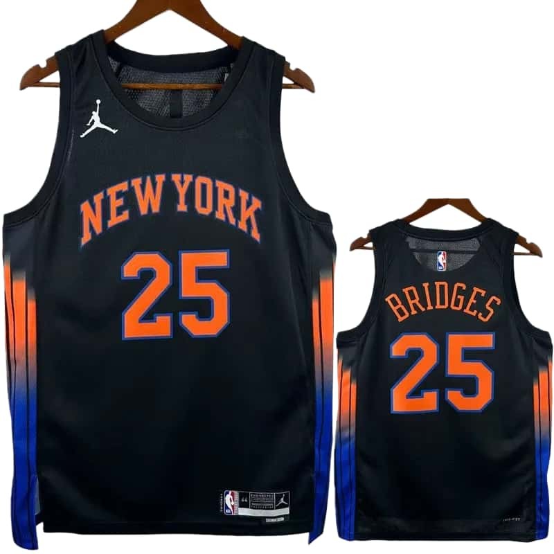 25-26 KNICKS BRIDGES #25 Black Top Quality Hot Pressing NBA Jersey