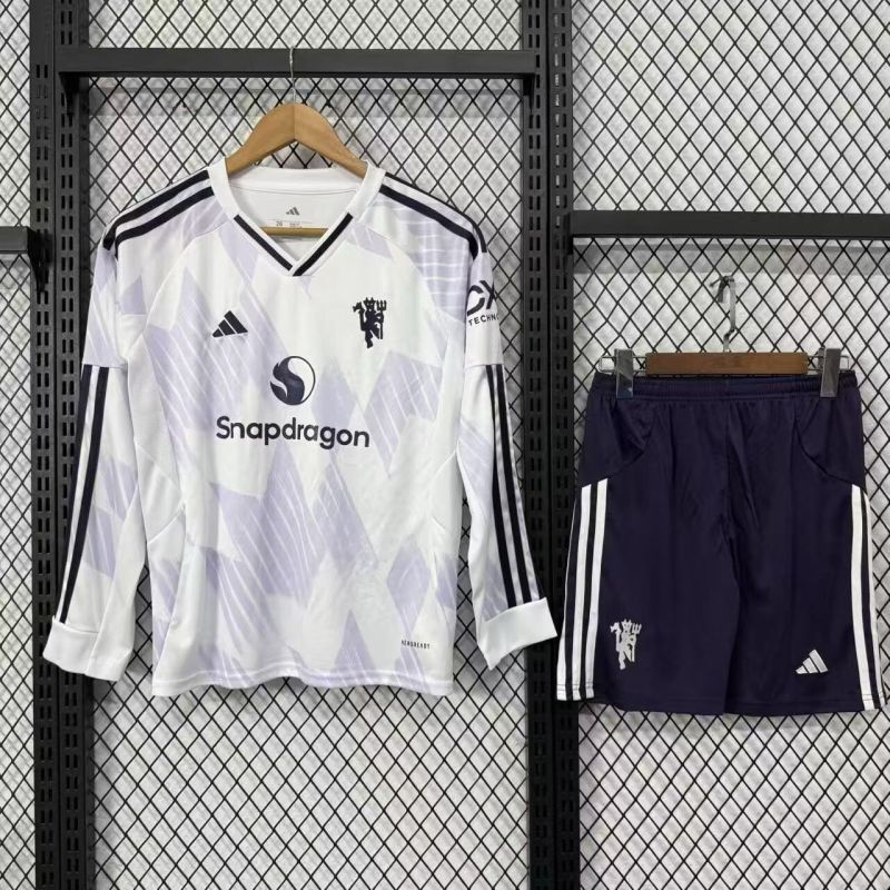 2025-26 KIDS Manchester United away long sleeve soccer Jersey