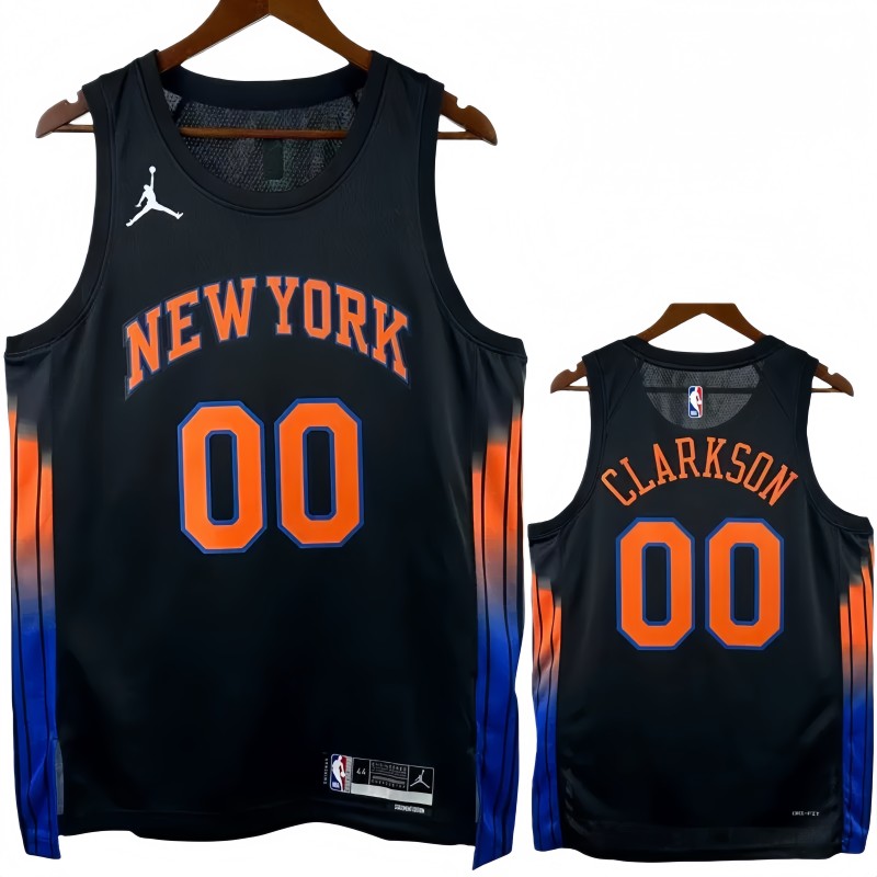 25-26 KNICKS CLARKSON #00 Black Top Quality Hot Pressing NBA Jersey