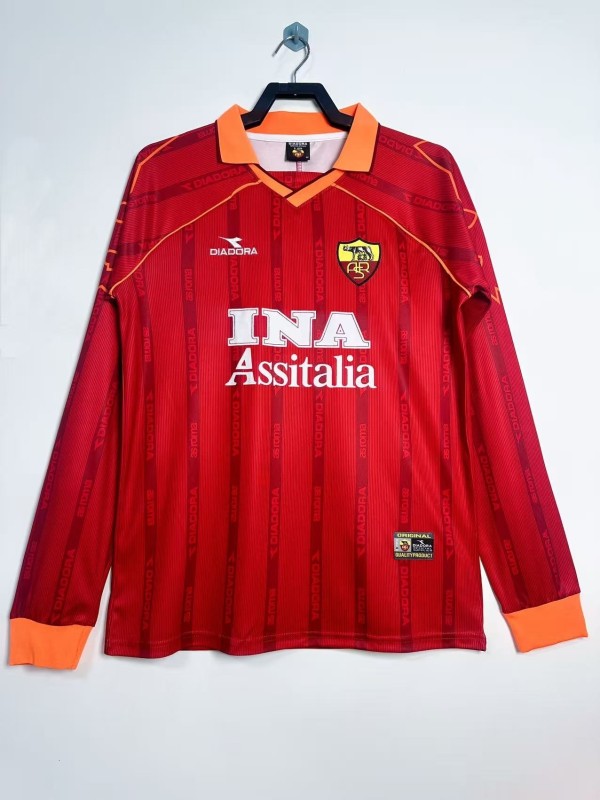 1999-00 Roma Retro home Long Sleeve Soccer Jersey