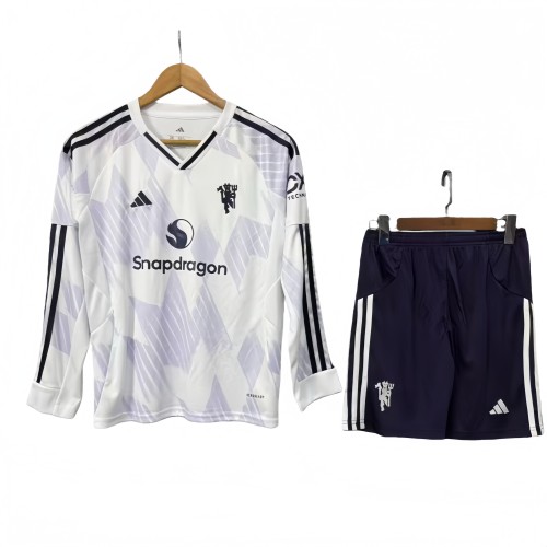 2025-26 KIDS Manchester United away long sleeve soccer Jersey