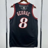25-26 76ERS GEORGE #8 Black Top Quality Hot Pressing NBA Jersey (V领)