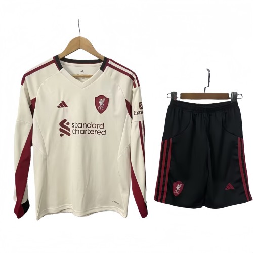 2025-26 Kids LIV away long sleeve soccer Jersey