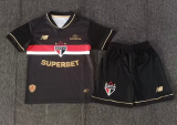 2025-26 Kids Sao Paulo Third away black red soccer jeysey