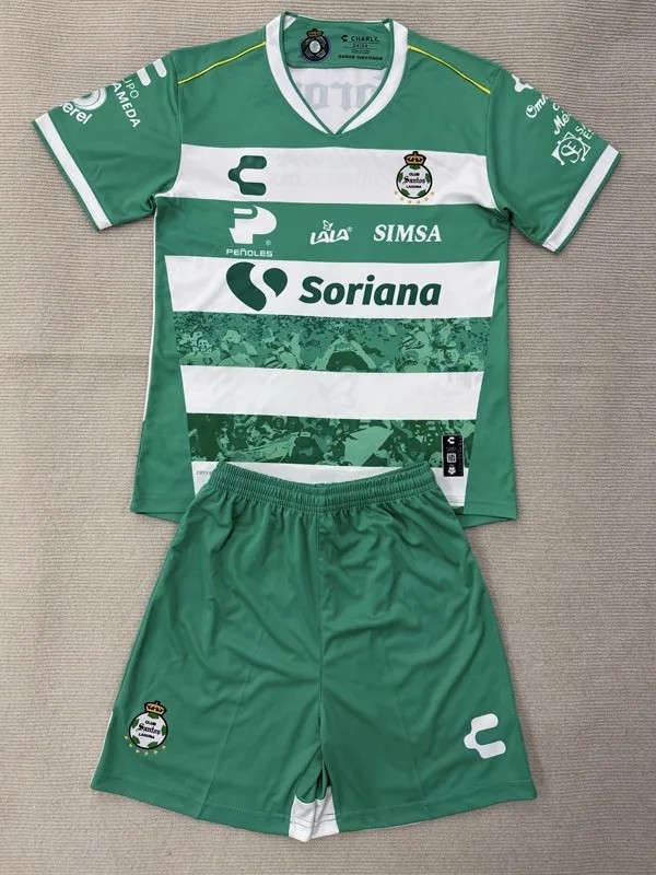 2025-26 KIDS Santos Laguna home Soccer Jersey