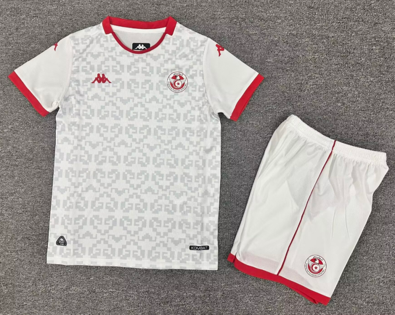 2026-27 kids Tunisia away white soccer jersey
