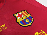 2008-09 Mens Barcelona home Long Sleeve Retro Soccer Jersey