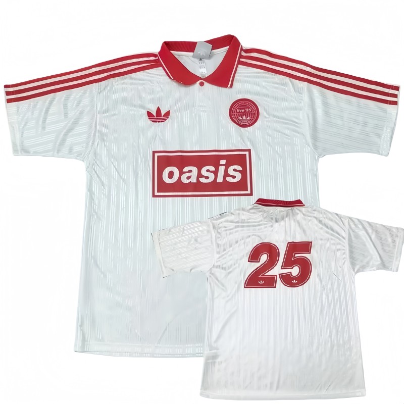 2025-26 Mens Oasis 25# red white polo  soccer jersey