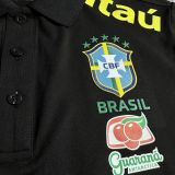 2025-26 Mens Brazil Special Edition black Polo soccer jersey