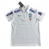 2025-26 Mens Brazil White  Polo soccer jersey