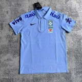 2025-26 Mens Brazil blue Polo soccer jersey