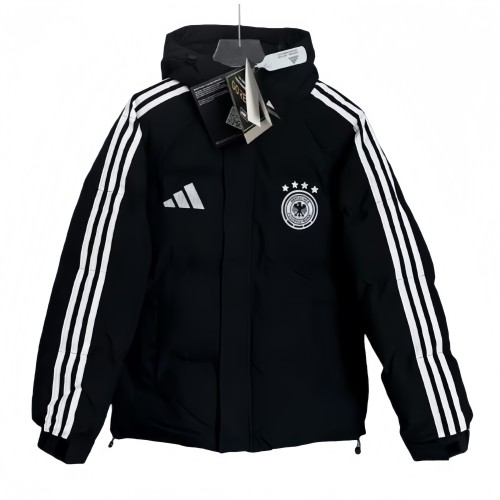 2025-26 Mens Germany black Hooded Cotton Coat