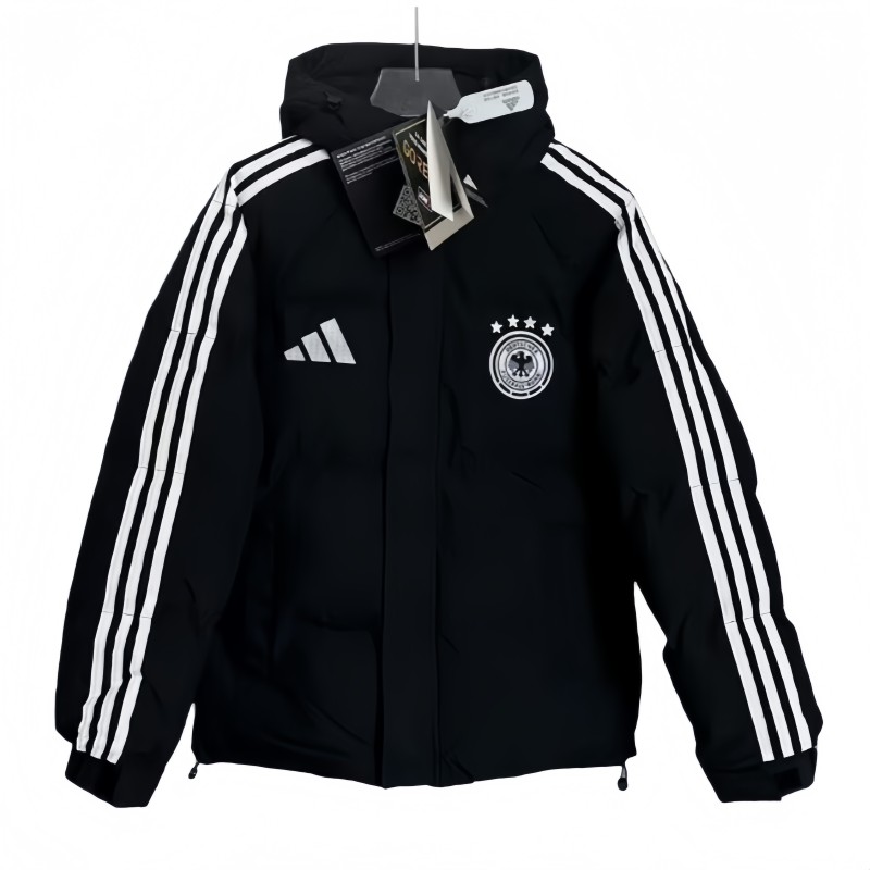 2025-26 Mens Germany black Hooded Cotton Coat