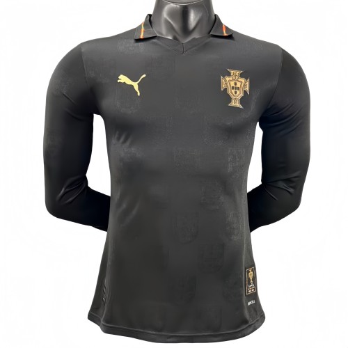 2026-27 Mens Portugal away black Player Long Sleeve Soccer Jersey