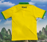 2025-26 Mens Brazil yellow Polo soccer jersey