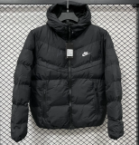 2025-26 NK black Embroidered version Hooded Cotton Coat