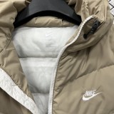 2025-26 NK khaki white Embroidered version Hooded Cotton Coat