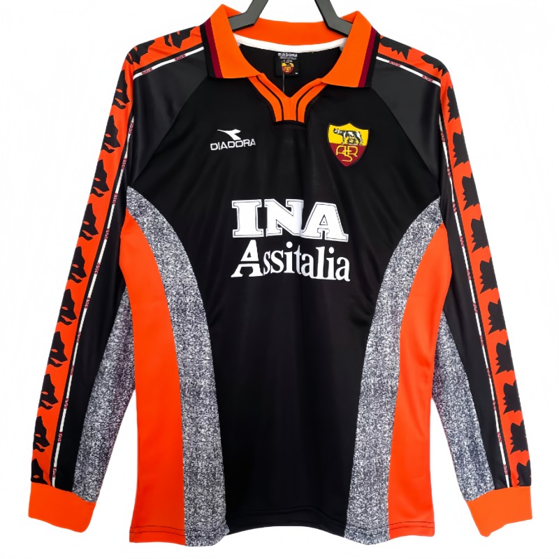 1998-99 Mens Roma third away Retro long sleeve soccer Jersey