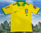 2025-26 Mens Brazil yellow Polo soccer jersey