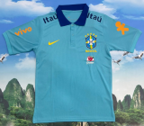2025-26 Mens Brazil sky blue Polo soccer jersey