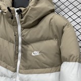 2025-26 NK khaki white Embroidered version Hooded Cotton Coat