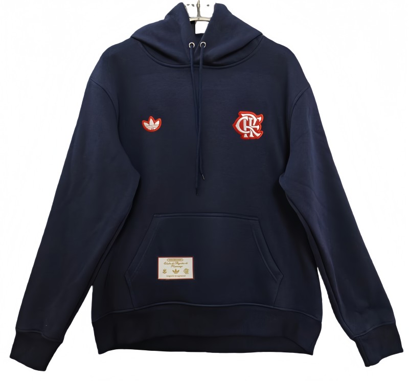 2025-26 Mens Flamengo Training Hoodie Dark Blue Football Hoody