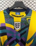 1995 Mens England Retro long sleeve Yellow goalkeeper soccer Jersey