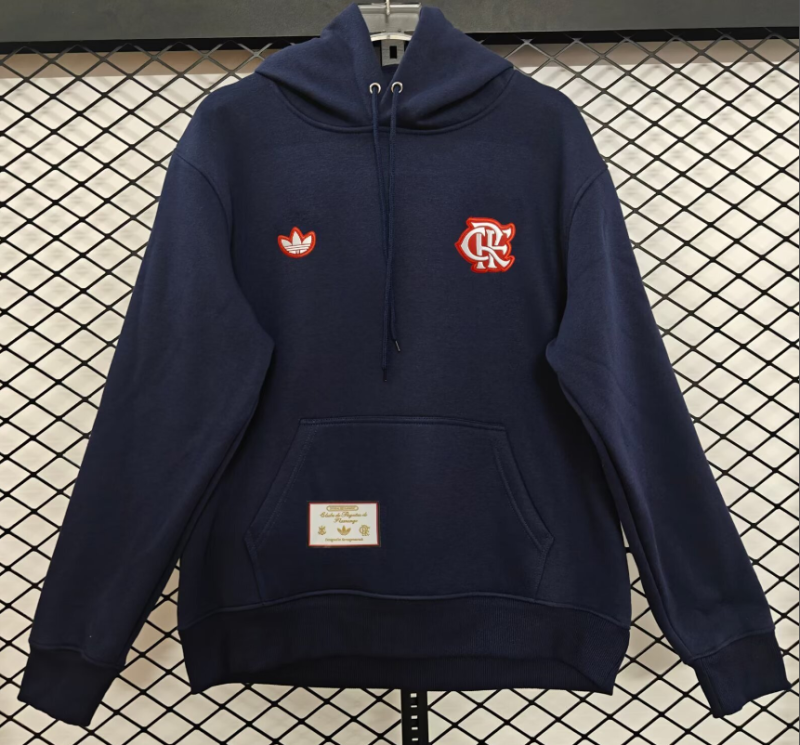 2025-26 Mens Flamengo Training Hoodie Dark Blue Football Hoody