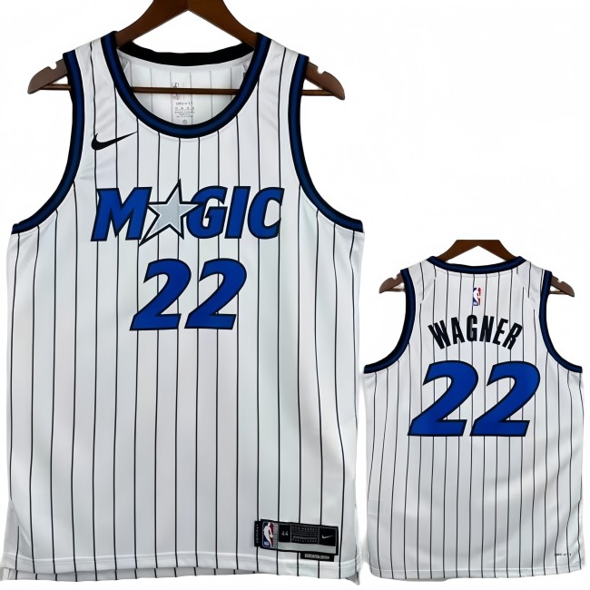 25-26 Magic WAGNER #22 White Top Quality Hot Pressing NBA Jersey(条纹)