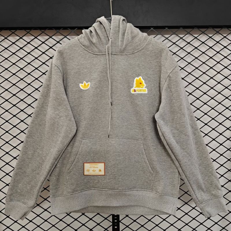 2025-26 Mens Roma Training Hoodie grey Football Hoody