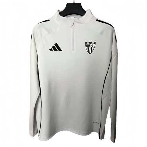 2025- 26 Mens Sevilla white Half Pull Sportswear Top