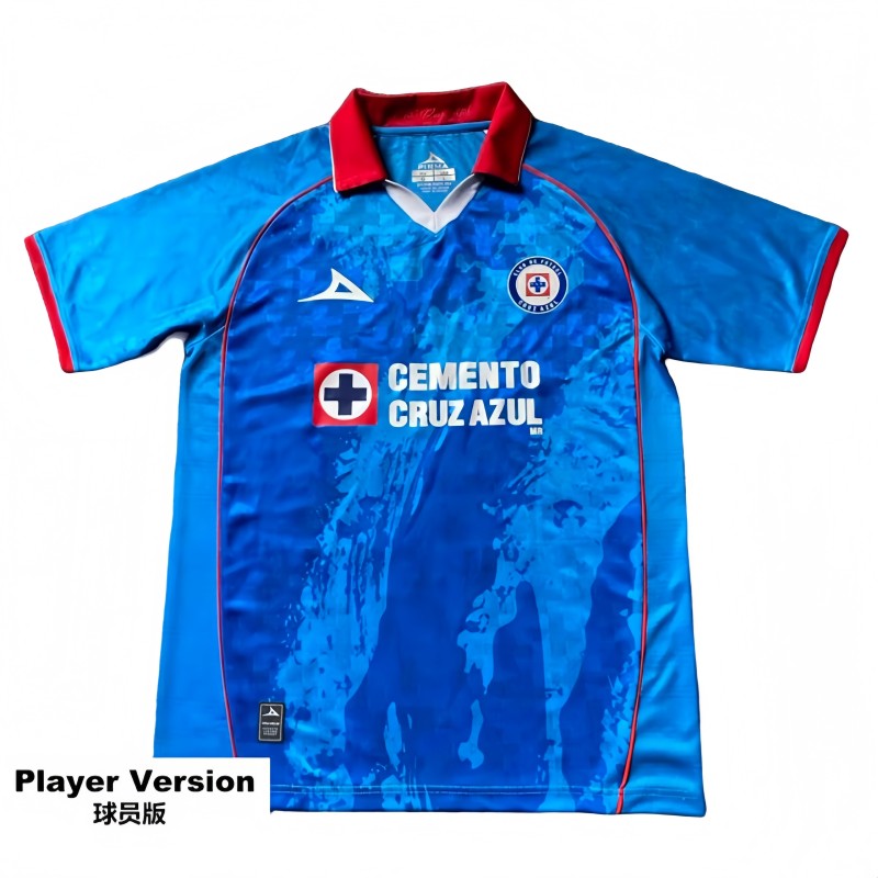 2025-26 Mens Cruz Azul  Player home blue soccer Jersey